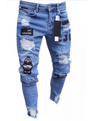 Męskie spodnie jeansy joggery z...