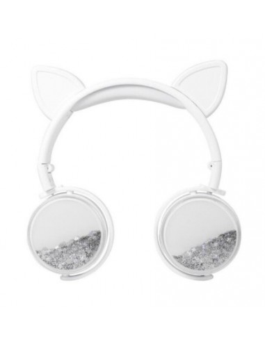 Nauszne słuchawki z brokatem kocie uszy