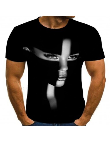 Koszulka męska t shirt 3D krzyż czarna