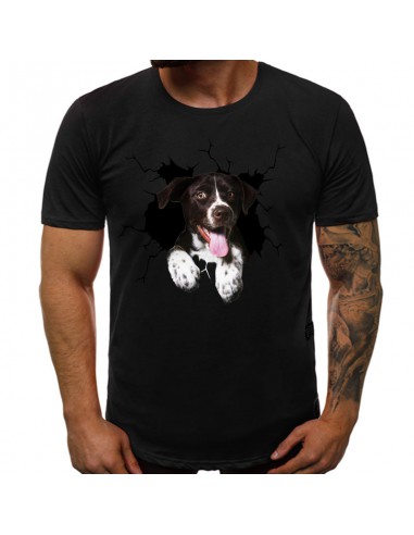 Bawełniany t-shirt męski 3D z psem