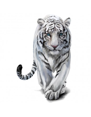 Naklejki na ścianę 3D tygrys biały...