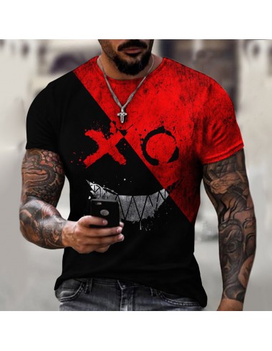 T-shirt 3D z czarno-czerwonym...